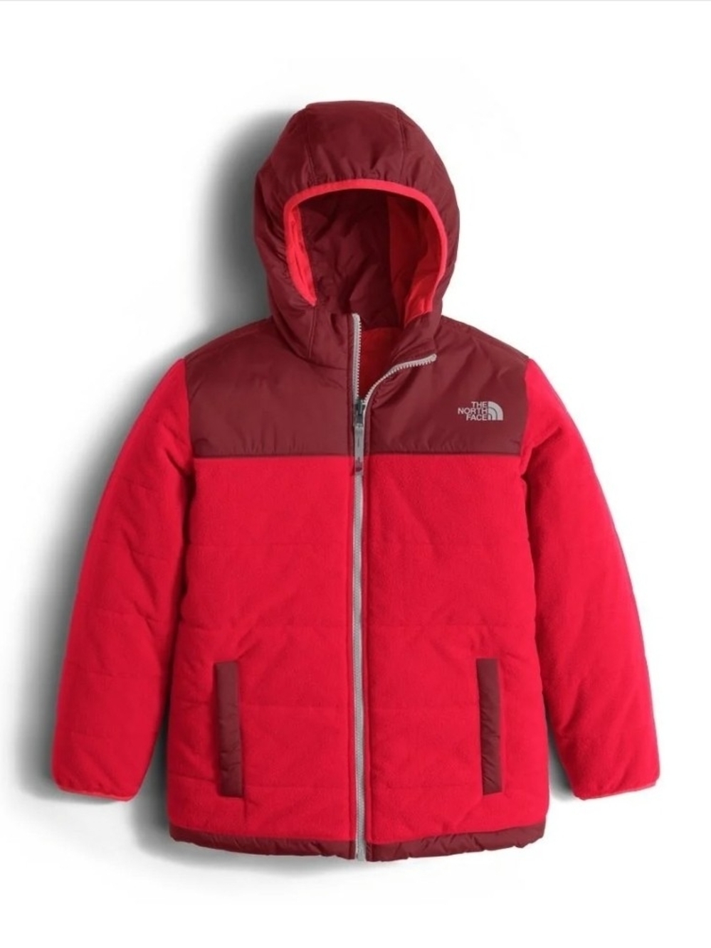 The North Face Kids' Boys Reversible True Or False Red Puffer Ski Snow Coat XL